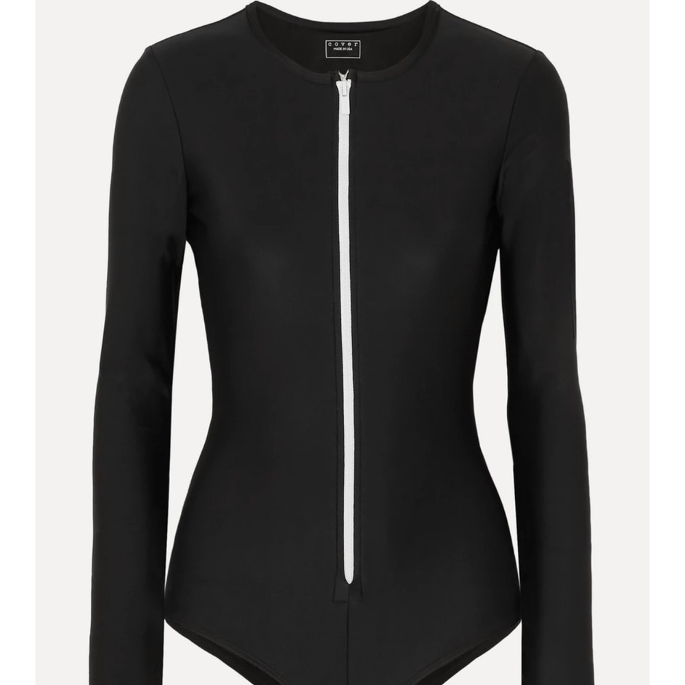 NWT Black Long Sleeve Swimsuit COVER